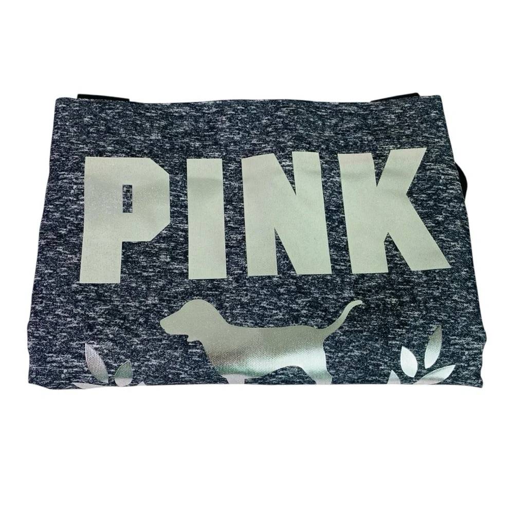 PINK Heather Grey Weekender Canvas Zip Closure Tote 21” x 15” x 7.5”